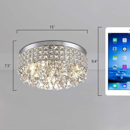 Maxax 4 - Light 15'' Crystal Metal Flush Mount - N/A