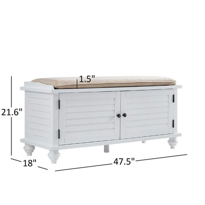 Maybelle Velvet Cushion Shutter Door Storage Bench by iNSPIRE Q Classic