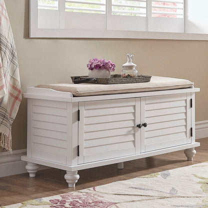 Maybelle Velvet Cushion Shutter Door Storage Bench by iNSPIRE Q Classic