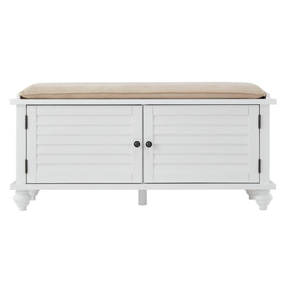 Maybelle Velvet Cushion Shutter Door Storage Bench by iNSPIRE Q Classic