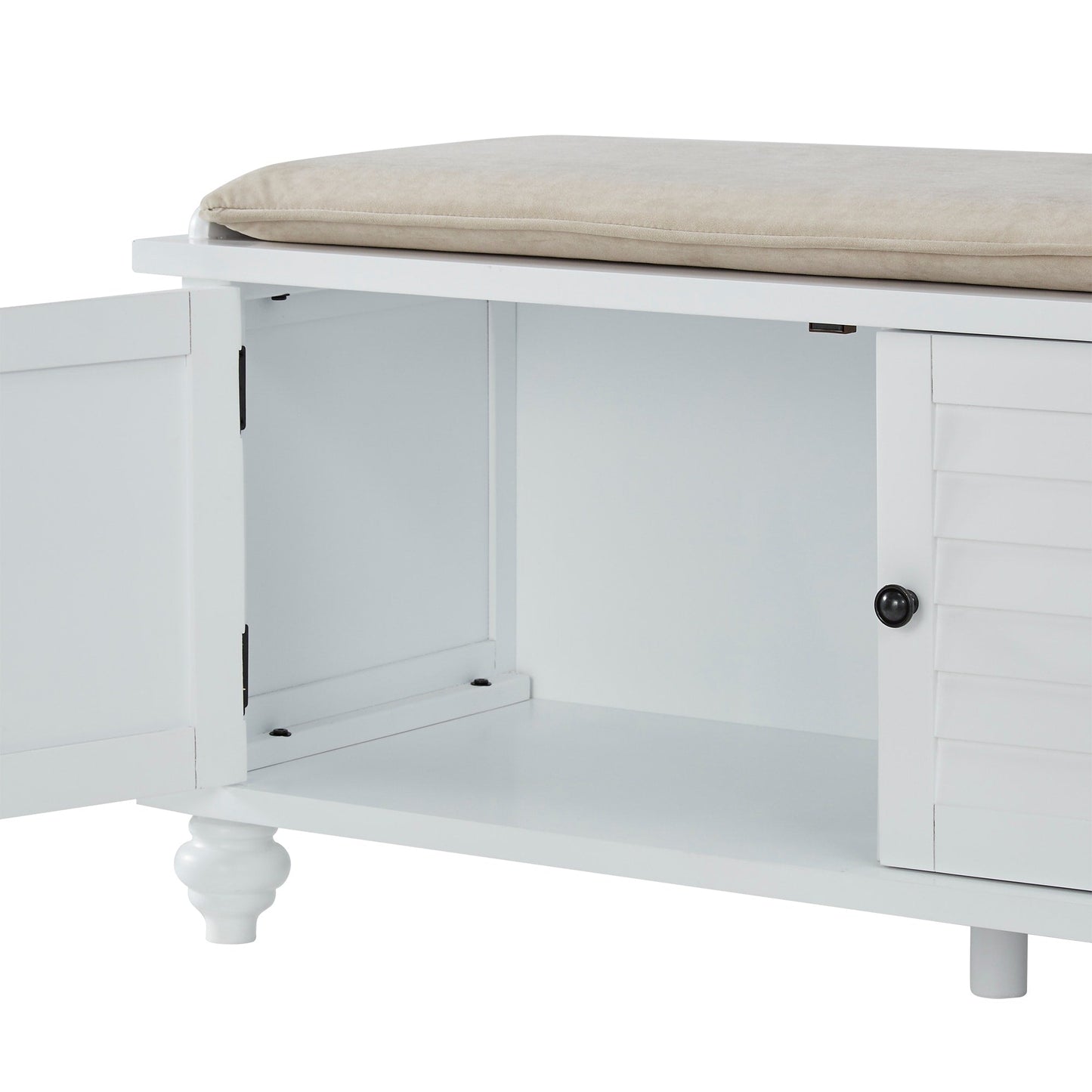 Maybelle Velvet Cushion Shutter Door Storage Bench by iNSPIRE Q Classic
