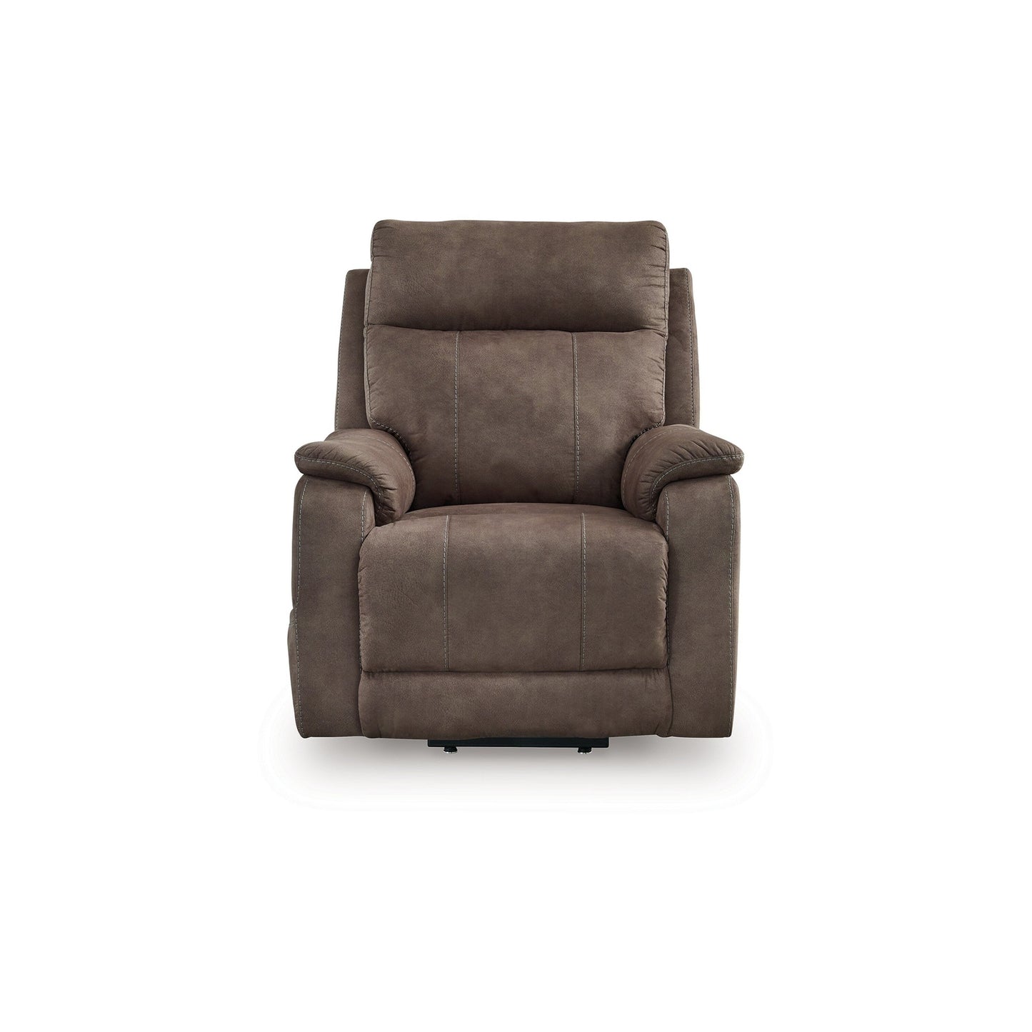 Mead Power Recliner Chair, Heat, Massage, 35 Inch Brown Faux Leather