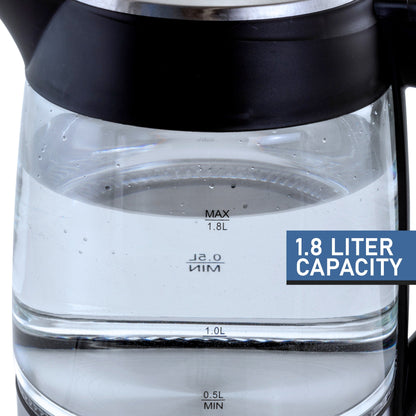 MegaChef 1.8Lt. Glass Tea Kettle with Electric Base