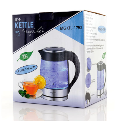 MegaChef 1.8Lt. Glass Tea Kettle with Electric Base