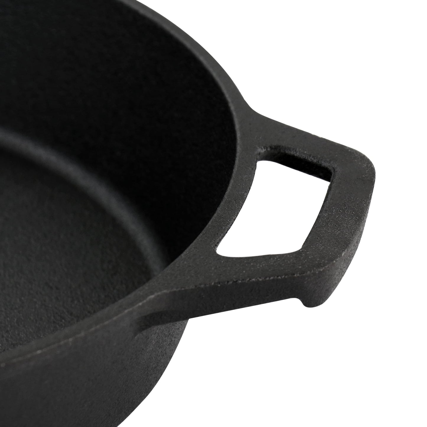 MegaChef 10 Inch Round Preseasoned Cast Iron Frying Pan with Handle in Black - 10 Inch
