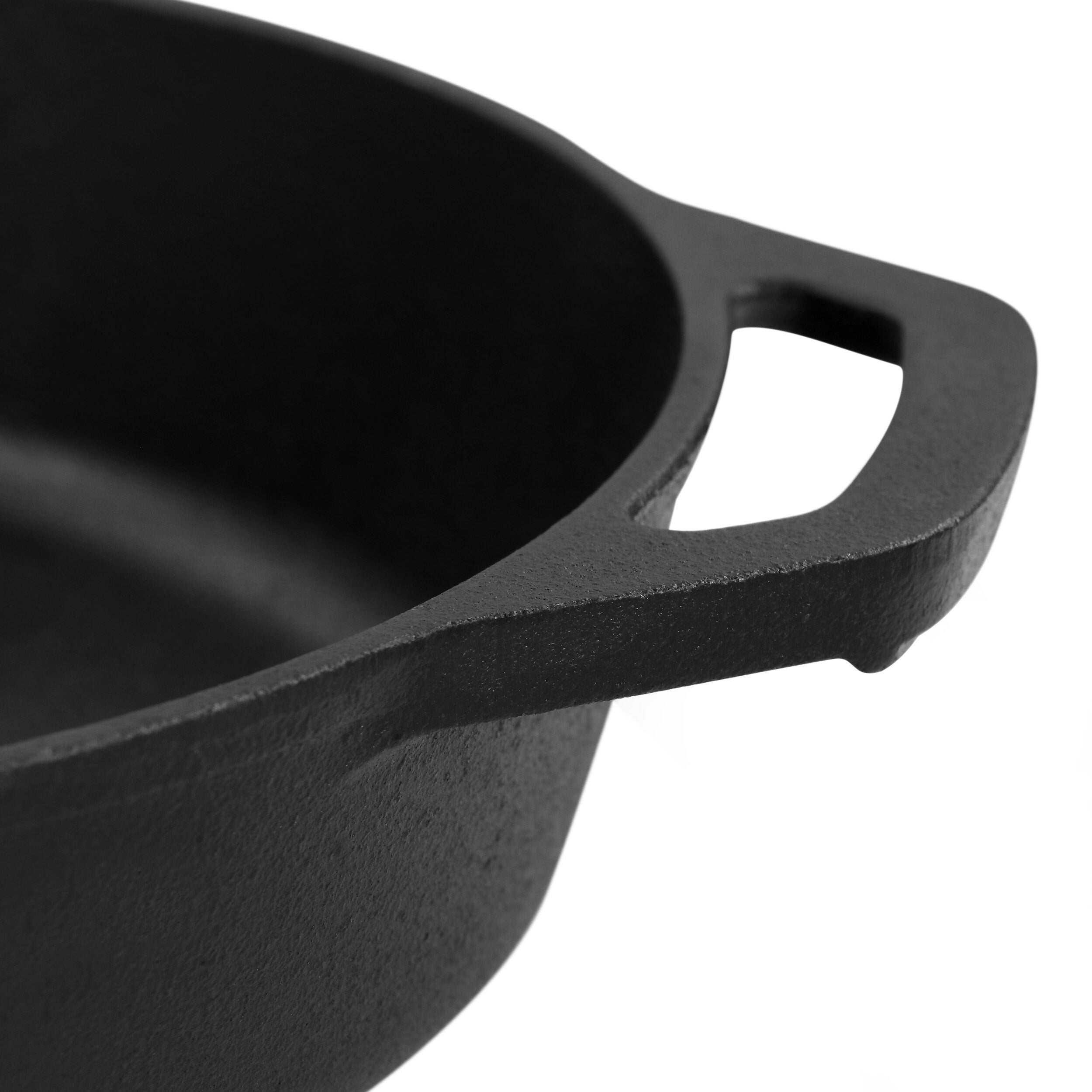MegaChef 12 Inch Round Preseasoned Cast Iron Frying Pan in Black - 12 Inch