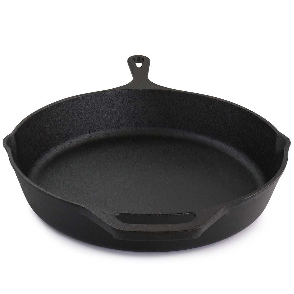 MegaChef 12 Inch Round Preseasoned Cast Iron Frying Pan in Black - 12 Inch
