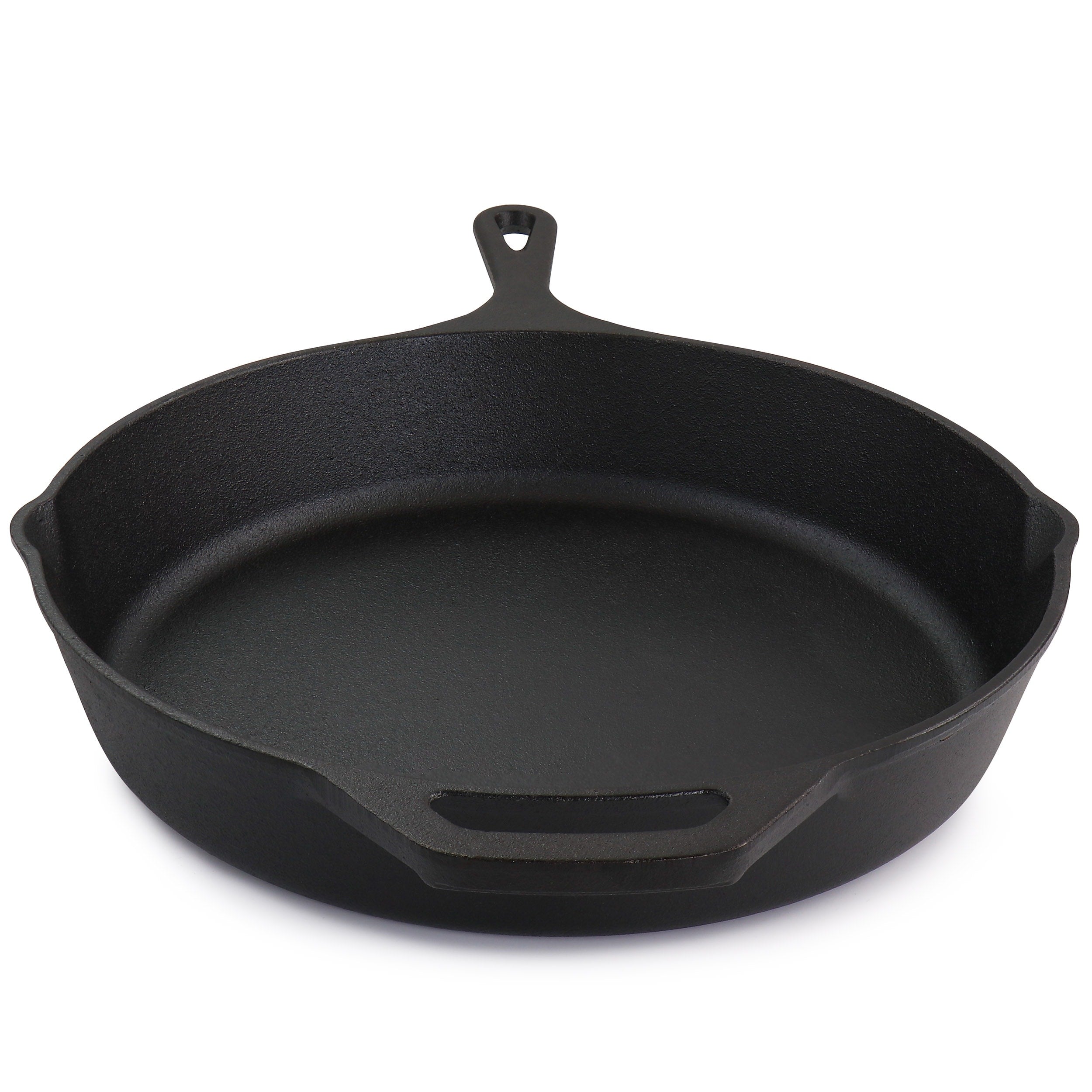 MegaChef 12 Inch Round Preseasoned Cast Iron Frying Pan in Black - 12 Inch
