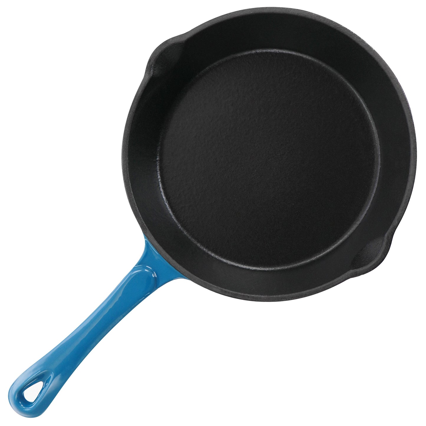 MegaChef Enameled Round 8 Inch PreSeasoned Cast Iron Frying Pan in Turquoise - 8 Inch