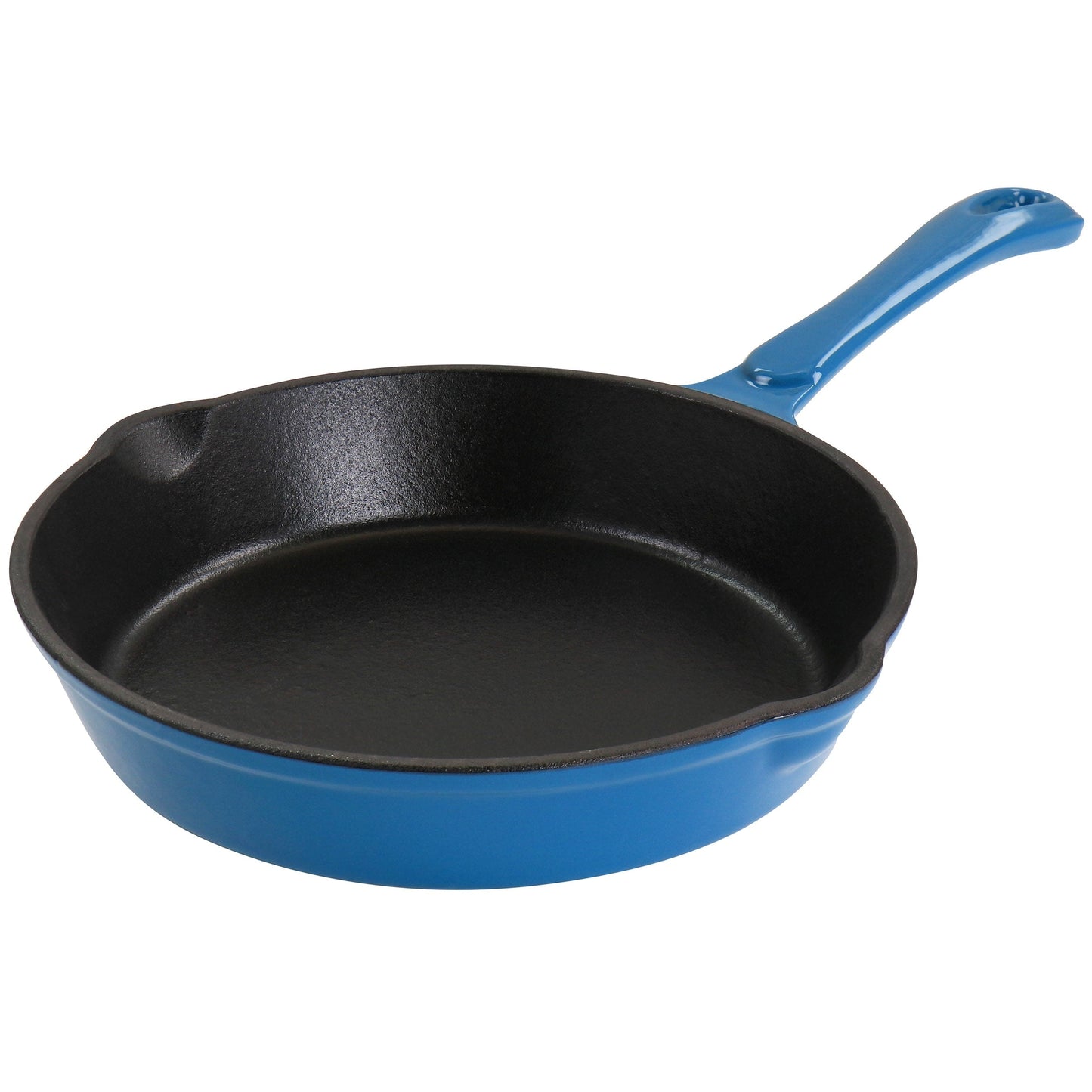 MegaChef Enameled Round 8 Inch PreSeasoned Cast Iron Frying Pan in Turquoise - 8 Inch