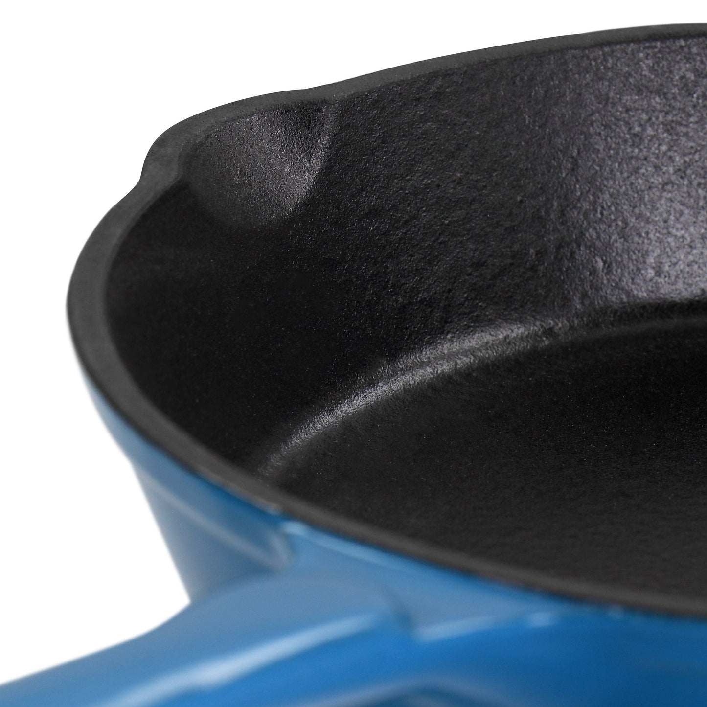 MegaChef Enameled Round 8 Inch PreSeasoned Cast Iron Frying Pan in Turquoise - 8 Inch