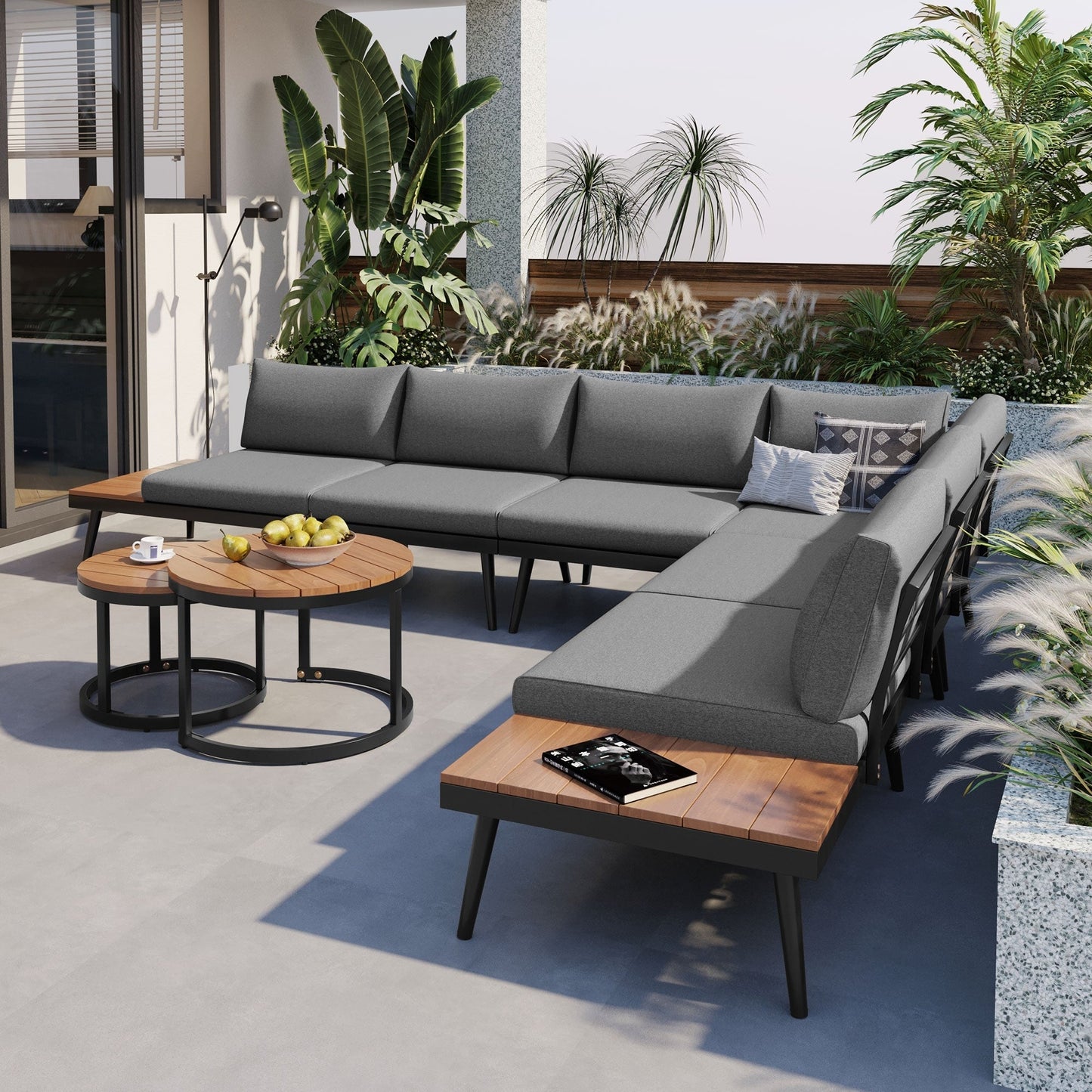 Merax 6-Piece Outdoor Sectional Sofa Set