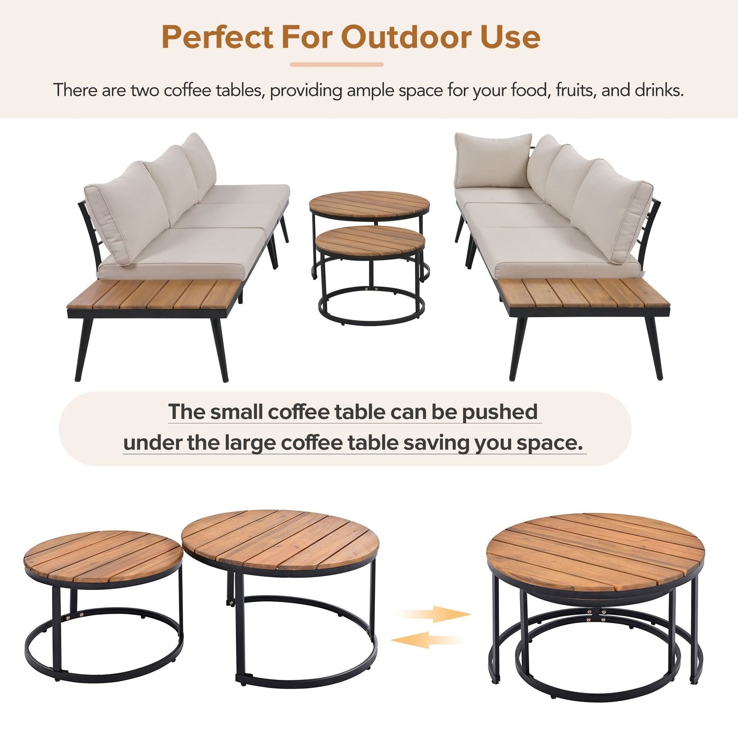 Merax 6-Piece Outdoor Sectional Sofa Set