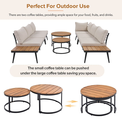 Merax 6-Piece Outdoor Sectional Sofa Set