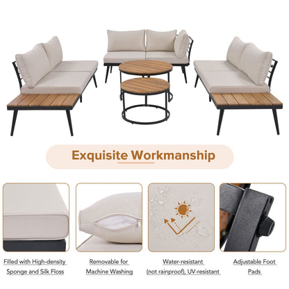 Merax 6-Piece Outdoor Sectional Sofa Set