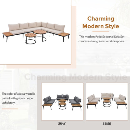 Merax 6-Piece Outdoor Sectional Sofa Set