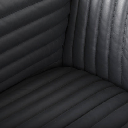 Ricciardo Cognac Genuine Leather Wrapped Sofa - 86.6L x 38.6W x 26.4H