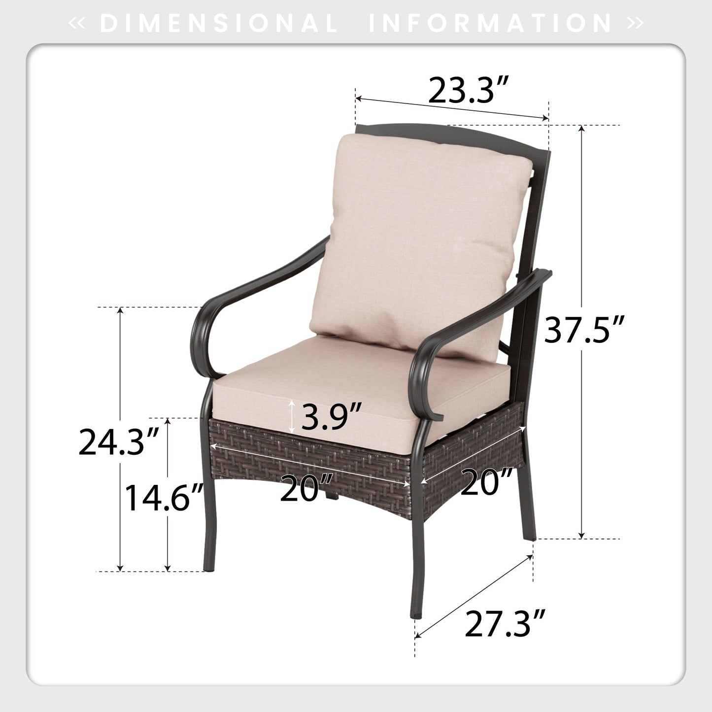 Metal Outdoor Dining Set for 8 with Square Table & Heavy-Duty Padded Fixed and Swivel Chairs, Patio Furniture Set (Beige)
