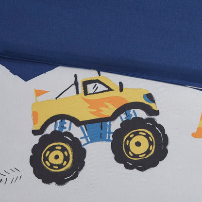 Intelligent Design Kids Gavin Monster Truck Blue Comforter Set