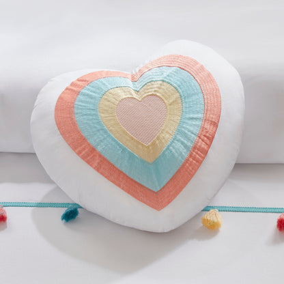 Intelligent Design Kids Tanya Tassel Comforter Set with Heart Shaped Throw Pillow