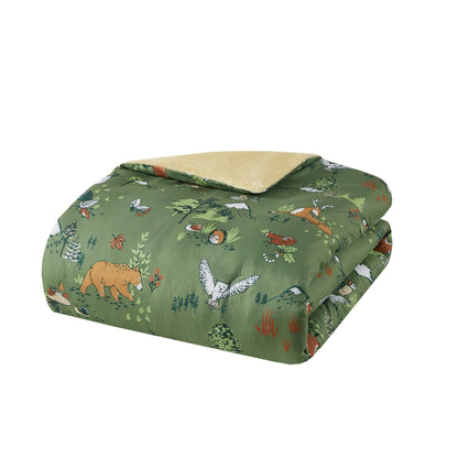 Intelligent Design Kids Theo Forest Animals Plush Reversible Comforter Set