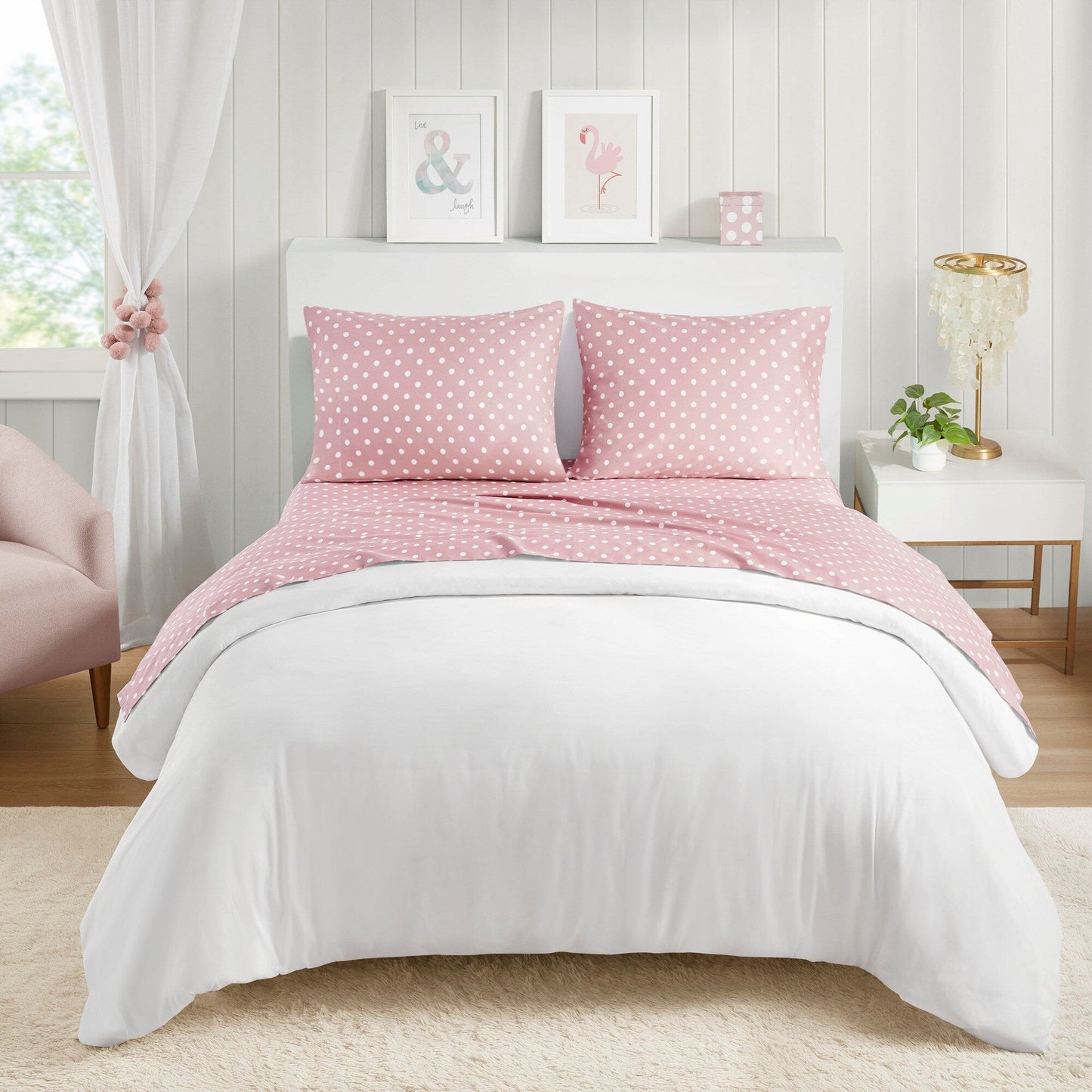 Intelligent Design Polka Dot Printed 100% Cotton Sheet Set