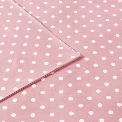 Intelligent Design Polka Dot Printed 100% Cotton Sheet Set
