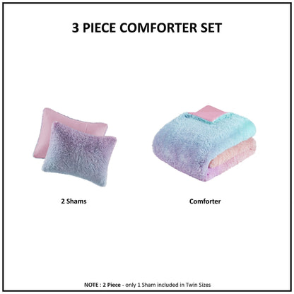 Intelligent Design Talia Ombre Shaggy Faux Fur Comforter Set