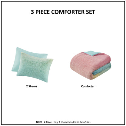 Intelligent Design Talia Ombre Shaggy Faux Fur Comforter Set