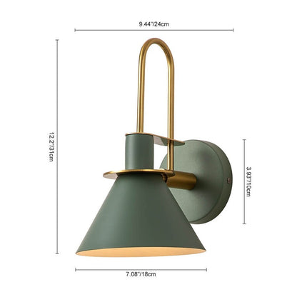 Mid-century Modern 1-Light Cone Wall Sconce - 7in Bedroom Light