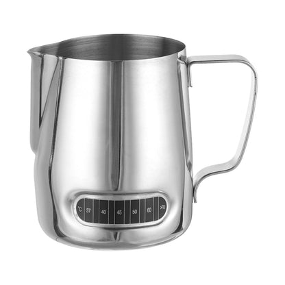 Milk Frothing Pitcher with Integrated Thermometer, with Handle