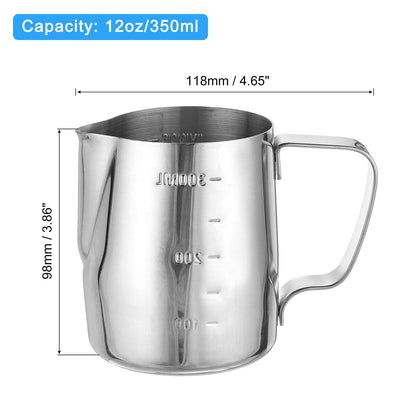 Milk Frothing Pitcher with Scale Lines, Pitcher with Pen
