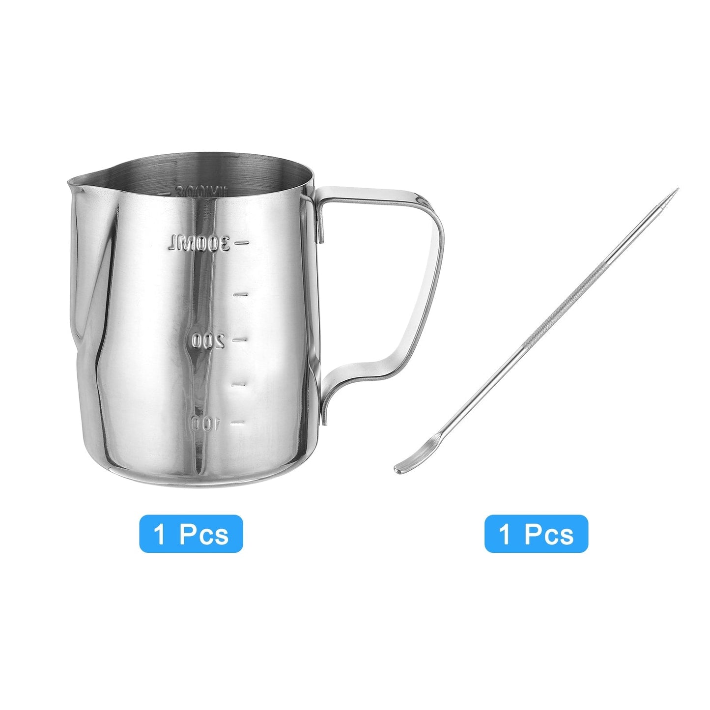 Milk Frothing Pitcher with Scale Lines, Pitcher with Pen