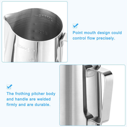 Milk Frothing Pitcher with Scale Lines, Pitcher with Pen