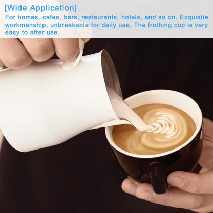 Milk Frothing Pitcher, 20oz/600ml with Handle for Home Cafe