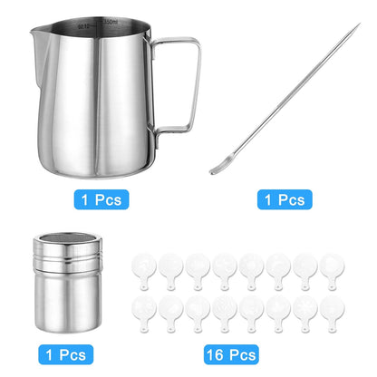 Milk Frothing Pitcher, Pitcher with Decorating Art Pen
