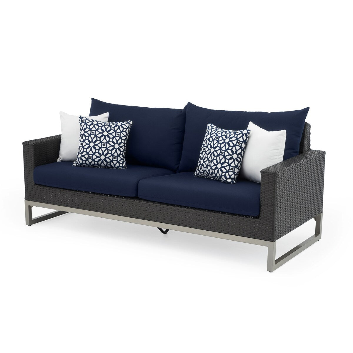 Milo Espresso 7 Piece Sunbrella Outdoor Patio Motion Fire Set