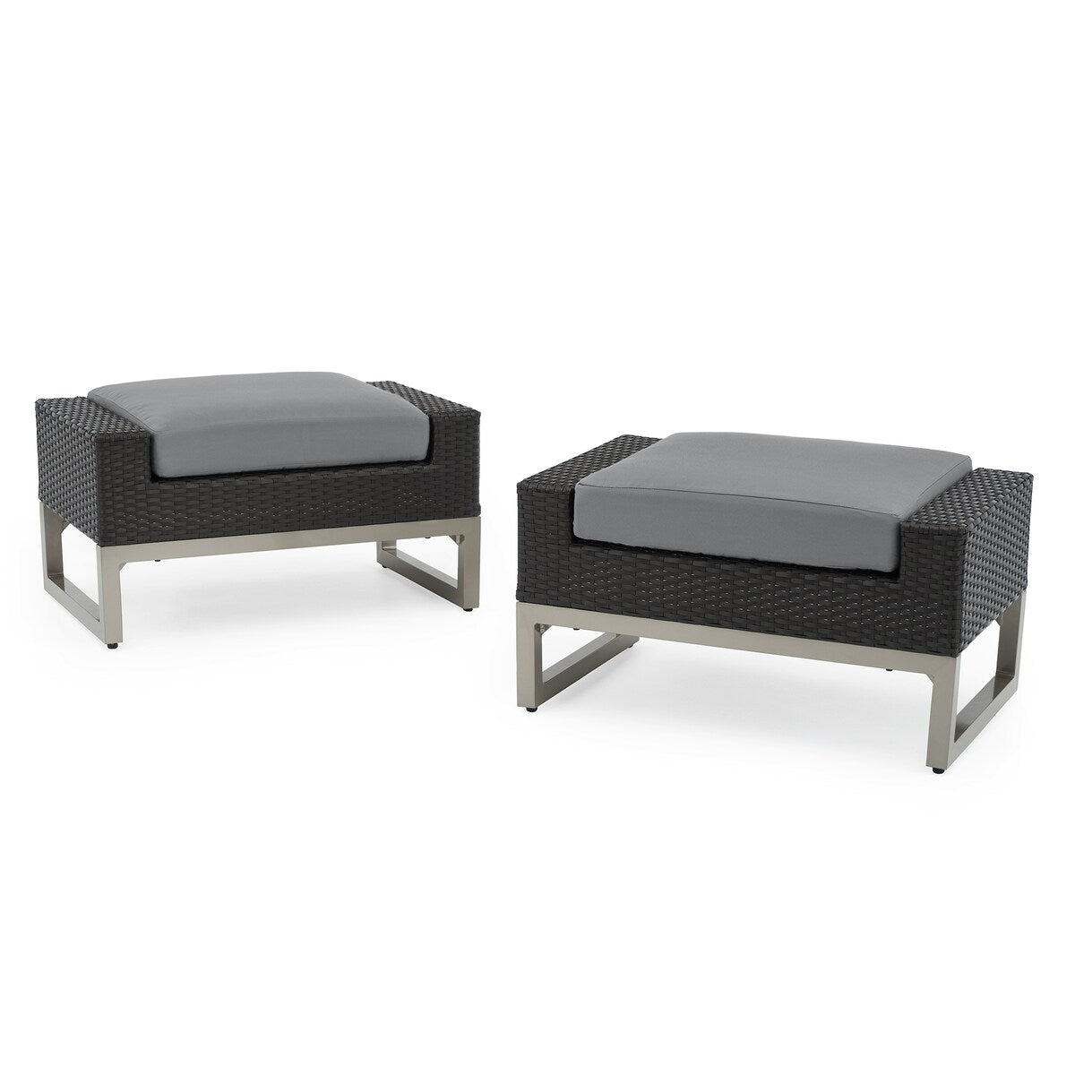 Milo Espresso 7 Piece Sunbrella Outdoor Patio Motion Fire Set