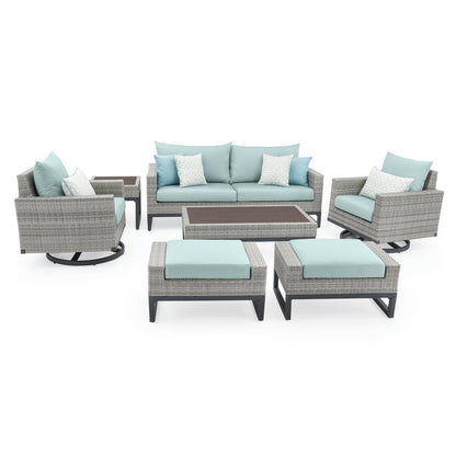 Milo Gray 7 Piece Sunbrella Outdoor Patio Motion Deep Seating Set