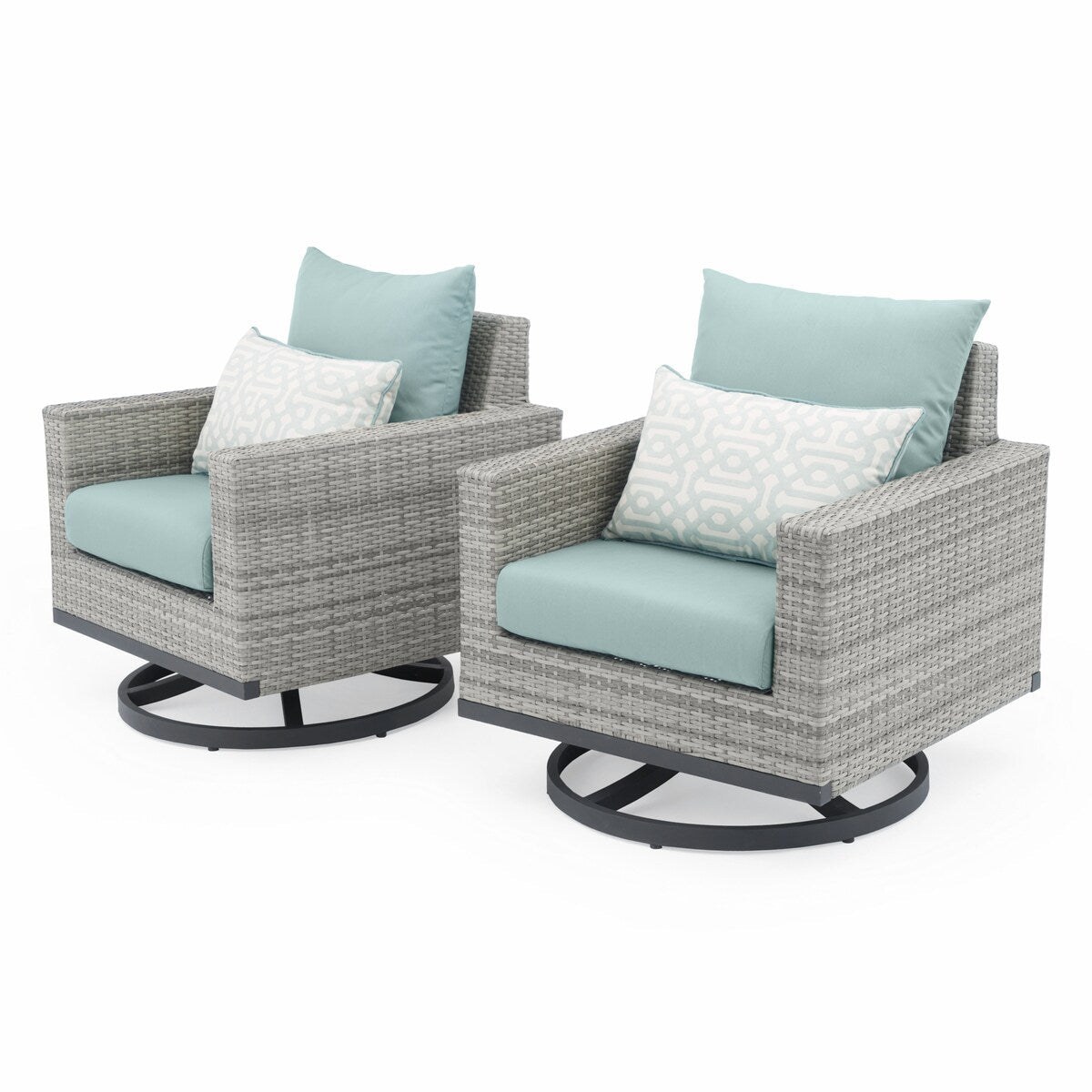Milo Gray 7 Piece Sunbrella Outdoor Patio Motion Deep Seating Set