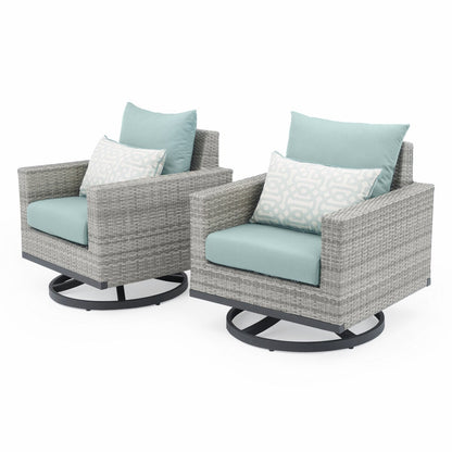 Milo Gray 7 Piece Sunbrella Outdoor Patio Motion Deep Seating Set