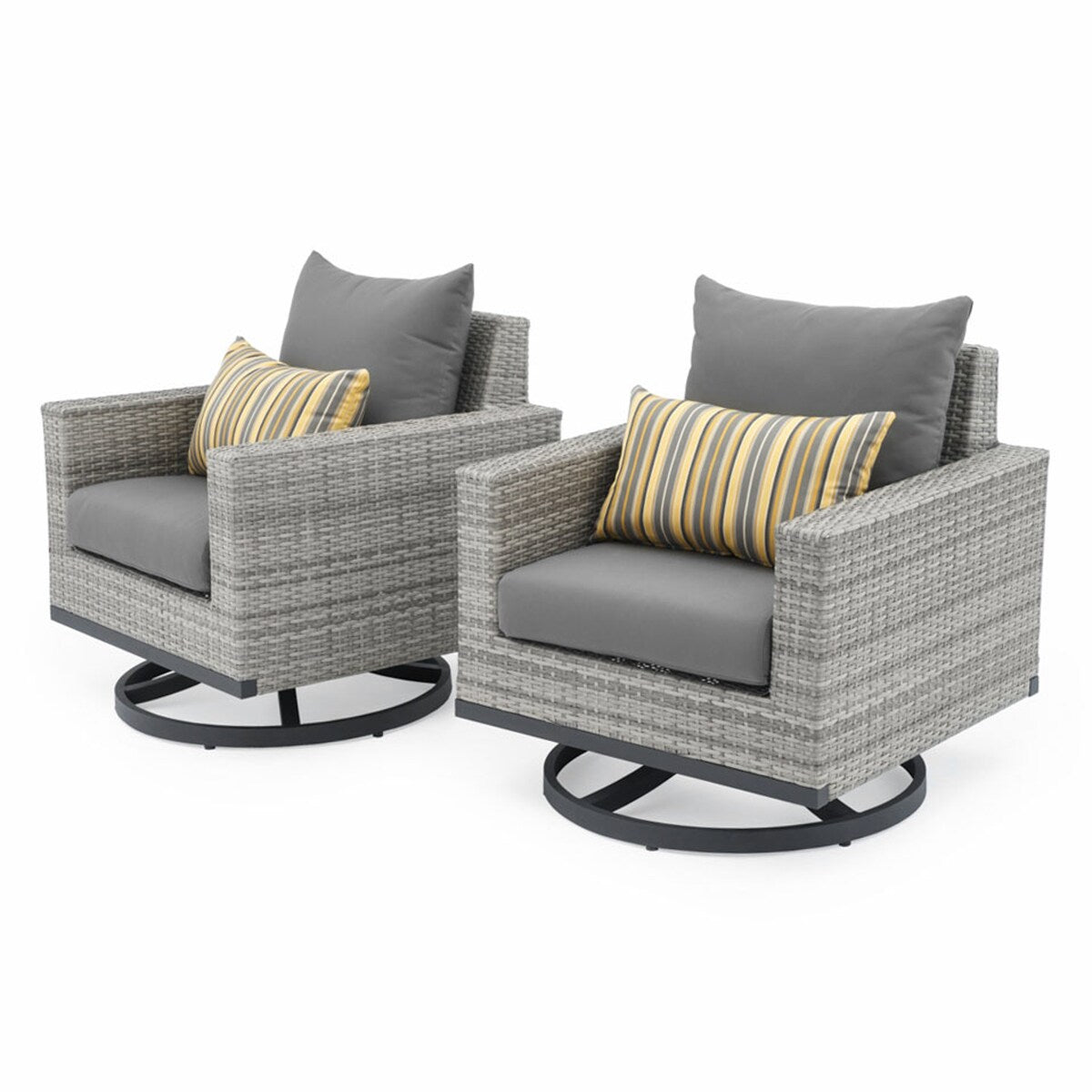 Milo Gray 7 Piece Sunbrella Outdoor Patio Motion Deep Seating Set