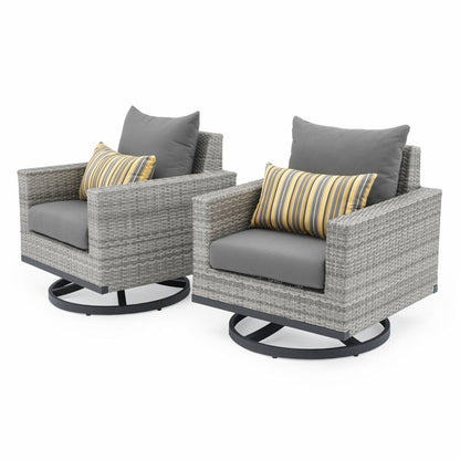 Milo Gray 7 Piece Sunbrella Outdoor Patio Motion Deep Seating Set