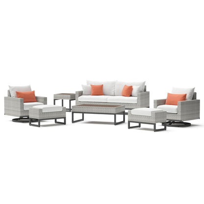 Milo Gray 7 Piece Sunbrella Outdoor Patio Motion Deep Seating Set