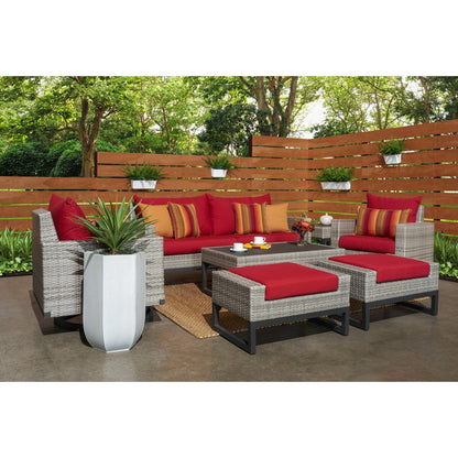 Milo Gray 7 Piece Sunbrella Outdoor Patio Motion Deep Seating Set