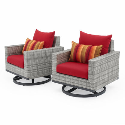 Milo Gray 7 Piece Sunbrella Outdoor Patio Motion Deep Seating Set
