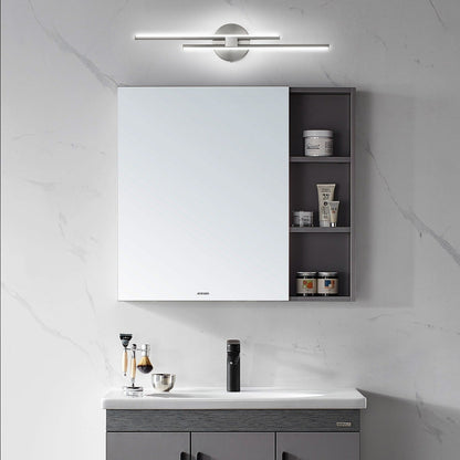 Minimalist 2-Light Dimmable LED Vanity Light Linear Metal Wall Sconce