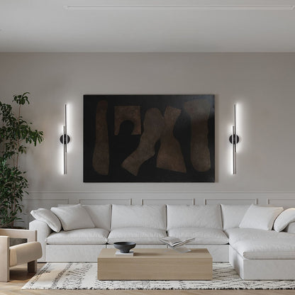 Minimalist 2-Light Dimmable LED Vanity Light Linear Metal Wall Sconce