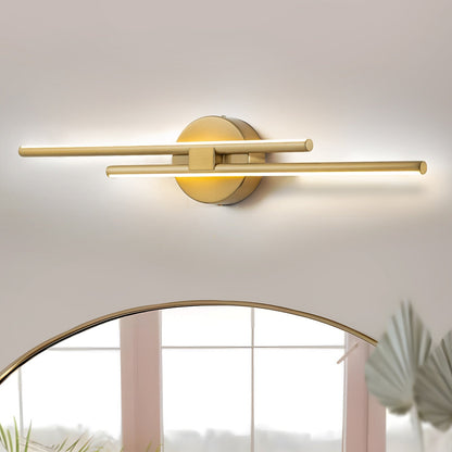 Minimalist 2-Light Dimmable LED Vanity Light Linear Metal Wall Sconce