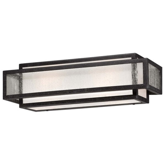 Lavery Camden Square Aged Charcoal & Seeded Glass 2 Light Bath Bar